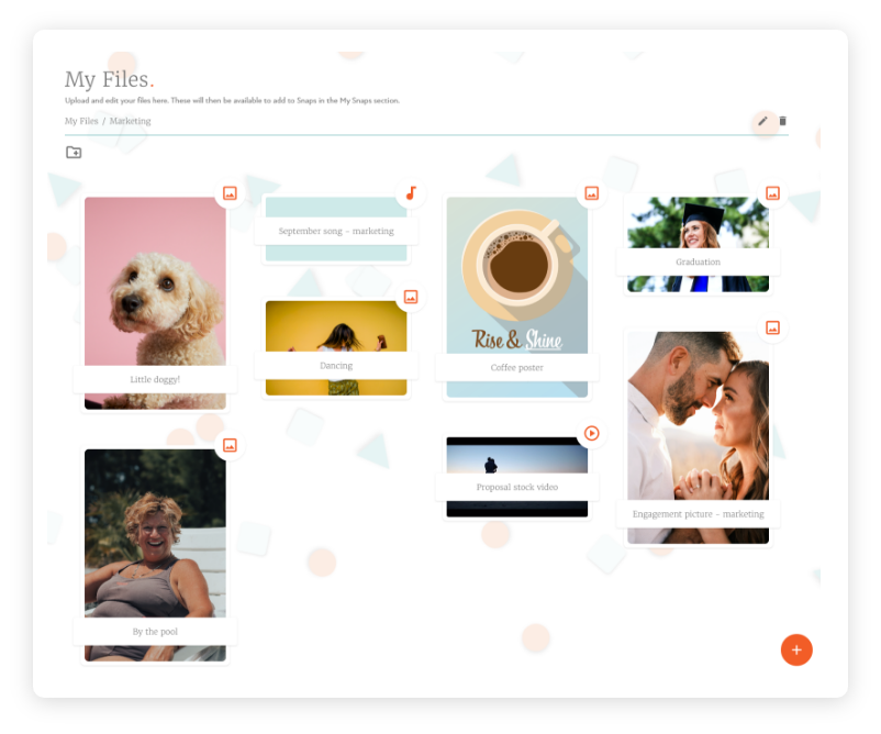 App screenshot - my files page